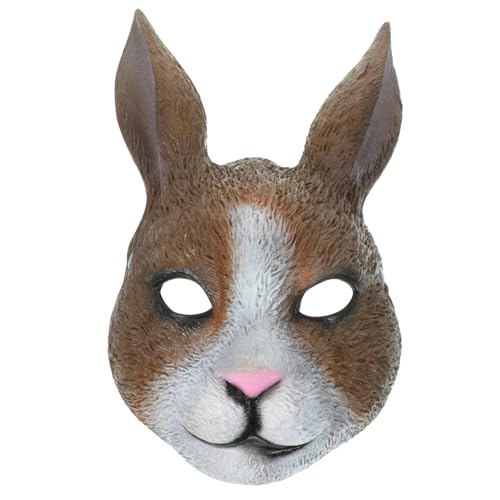 Vaguelly Horror Halloween Hasenmaske mit Langem Haar Lustige Gruselige Kaninchen Maske für Halloween Party Cosplay Unisex Karnevalsmaske und Scherzartikel von Vaguelly