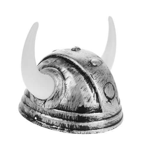 Vaguelly Hut mit Hörnern Silberner Helm für Halloween und Kostümpartys Perfektes Accessoire für Festivals und Tanzveranstaltungen Inspiriert von Antiken Römischen Kriegern von Vaguelly