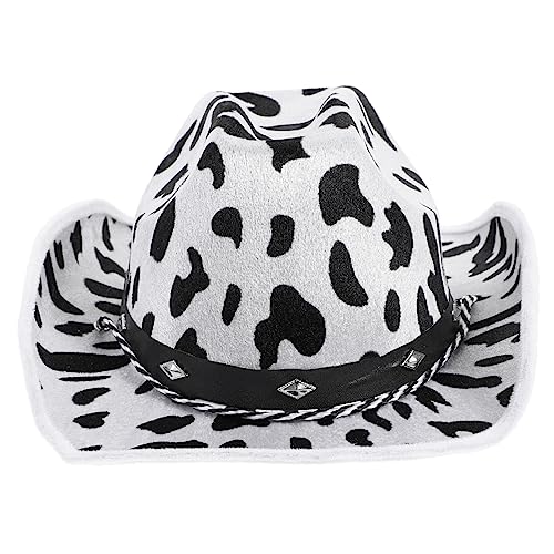 Vaguelly Hut Mit Kuh-print Party-kopfbedeckung Für Damen Herrenhut Cowgirl-hut Für Frauen Vaguelly Hut Mit Kuh-print Party-kopfbedeckung Für Damen Herrenhut Cowgirl-hut Für Frauen von Vaguelly