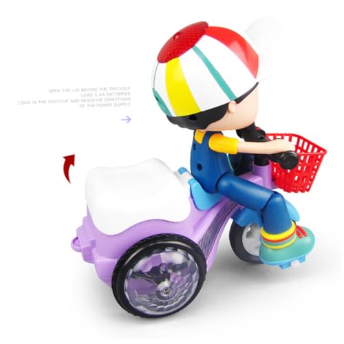 Vaguelly Intelligentes Action Dreirad mit LED lichtern Kunststoff Robust Vielseitig Fahrbar für Jungen Kreatives Outdoor Kinderspielzeug Ab Jahren Einfache Montage Zufällige Farbe von Vaguelly