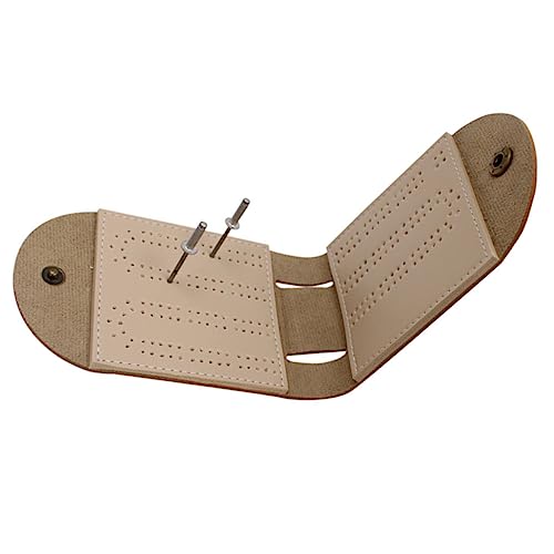 Vaguelly Jagdtasche aus Leder Planke Falten Reisen Karten Halter Card Holder Kartenspiel Organizer Haushaltsbewertungstafel Poker-Kartenspieltasche Zweifarbiges PU-Leder Light Brown von Vaguelly