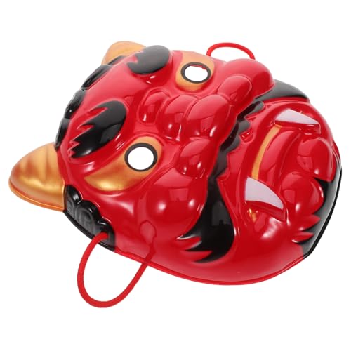 Vaguelly Japanische Rote Oni Maske Halloween Cosplay Leichte Dämonenmaske mit Feiner Handwerkskunst für Party Festival Bühnenauftritte und Kostümzubehör von Vaguelly