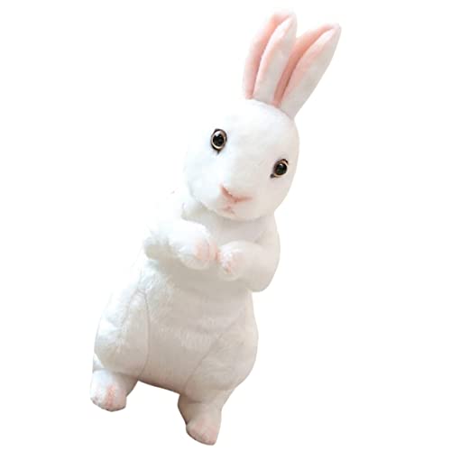 Vaguelly Kaninchenpuppe ausgestopft Babys tierischer Plüsch Nettes Plüschspielzeug kinderzimmer zubehör plüschhasen für Kinderspielzeug bequemer Stoffhase Weiß von Vaguelly