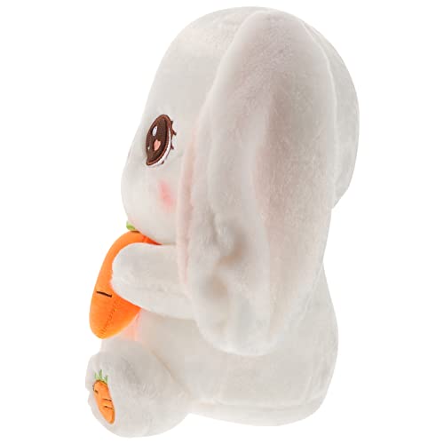 Vaguelly Karottenkaninchenpuppe Kuscheltiere Für Das Tier Kuschelhase Kuscheltier Hase Kuschelkaninchen Kaninchenpuppe Weiches Kuscheltier Hase Kuscheltier Plüsch Weiß von Vaguelly