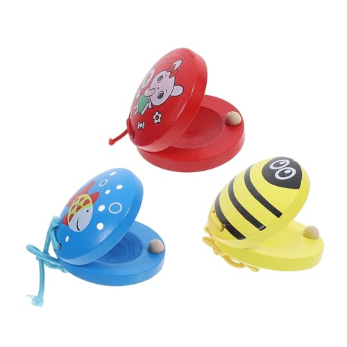 Vaguelly Musikinstrument Für Die Früherziehung 3-teiliges Tier-kastagnetten-Spielzeug Für Jungen Und Mädchen Musikalische Ausbildung Zufällige Farbe von Vaguelly