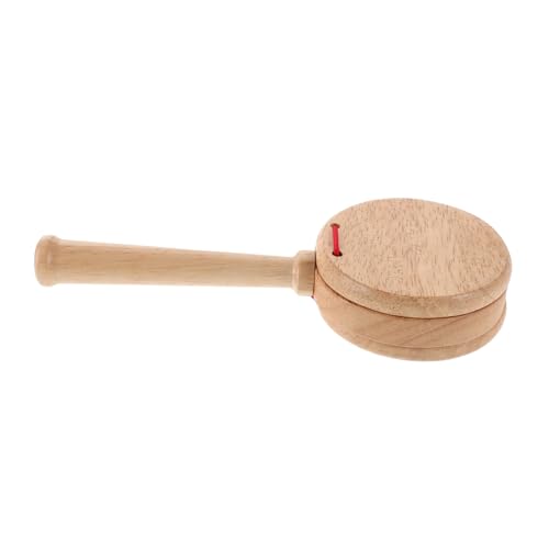 Vaguelly Kastagnetten aus Holz mit Langem Griff Ergonomisches Percussion Instrument für Vorschule Rhythmusförderndes Musikspielzeug für Frühe Musikalische Bildung und Geburtstagsfeiern von Vaguelly