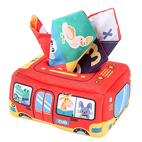 Vaguelly Neugeborene Krippe Spielzeug Baby Spielzeug Tissue Box Spielzeug Kleinkind Pädagogisches Spielzeug Helle Muster Säuglinge Sensorischen Spielzeug von Vaguelly
