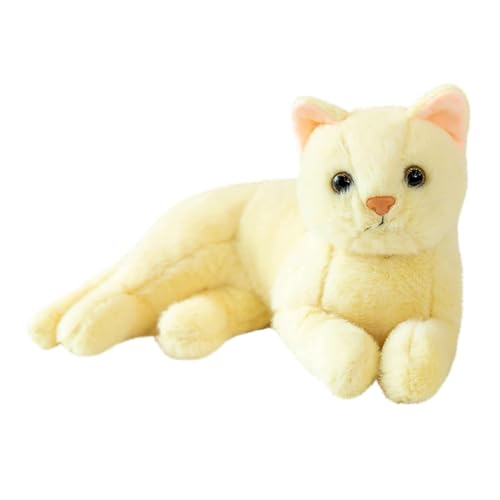 Vaguelly Katze Plüschtier für kinderspielzeug Stoffkatzen, die Aussehen Spielzeugkatze Haustier dekorative Katzenpuppe Cartoon-Katzenpuppe Yellow von Vaguelly