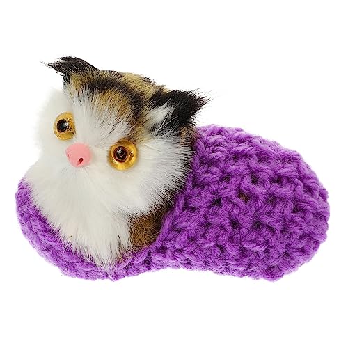 Vaguelly Katzenschmuck für kinderspielzeug Katzenohren Toys for Katze Kuscheltier Katzenspielzeug Plüschkatze Katzenmodell Garn Violett von Vaguelly