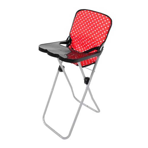 Vaguelly Kinderstuhlspielzeug Kinderstuhl Puppenhochstuhl sitzhocker kindersitze Puppenstuhlset Puppenstuhl Zubehör Puppen-Hochstuhl-Dekorationen Partyspiele Hochstuhl Eisen rot von Vaguelly
