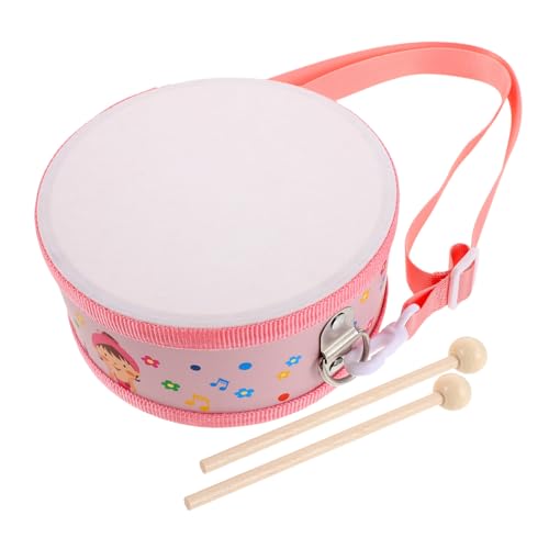 Vaguelly Kindertrommel Holz Doppelseitig mit Verstellbarem Gurt Trommelstöcken Cartoon Motiv Orff Pädagogisch Trommel Musikinstrument für Junge Mädchen Kleinkinder Mädchen Jungen von Vaguelly