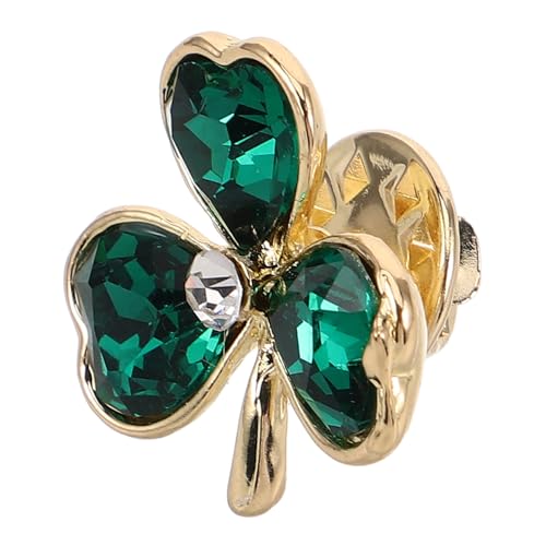 Vaguelly Kleeblatt-Brosche Damenbrosche Kleeblatt-Pin-Gefälligkeiten Feiertagsstifte Kleeblatt-Emaille-Pin St. Patricks Day-Pins Pulloverstifte grüne Blattnadel Legierung Dark Green von Vaguelly