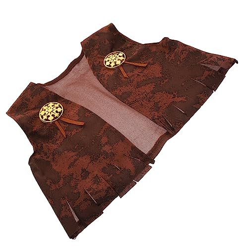 Vaguelly Kleidung Halloween Costume Halloween Outfit trachtenstutzen Kindermode halloweenkostüme Wild-West-Kostümzubehör für Wilde Weste Rollenspielweste Gestrick Brown von Vaguelly