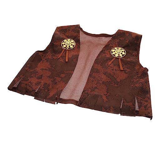 Vaguelly Kleidung Kinderweste Partygeschenk Halloween-karnevalskostüm Rollenspielweste Festivalweste Unisex-Weste Für Westernweste Für Wildweste Für Gestrick Brown Vaguelly Kleidung Kinderweste Partygeschenk Halloween-karnevalskostüm Rollenspielweste Festivalweste Unisex-Weste Für Westernweste Für Wildweste Für Gestrick Brown von Vaguelly
