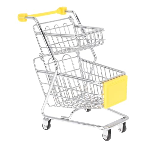 Vaguelly Kleiner Einkaufswagen Spielzeugmodell Aus Mini Supermarkt Handcart Für Dekoration Und Aufbewahrung Für Rollenspiele Und Büroorganisation von Vaguelly