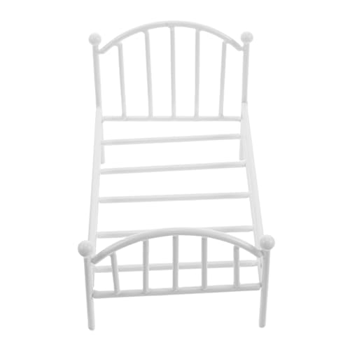 Vaguelly Kleines Bett Blumentopfständer Tiny Homes Vintage Kleine Puppenhausmöbel Mini Puppenhausmöbel Mini Möbel Dekoration Mini Miniaturmöbel Bett Weißes Eisen von Vaguelly