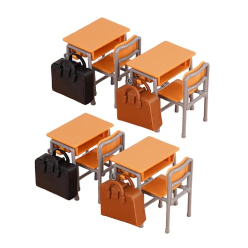 Vaguelly Kleines Klassenzimmer Modell mit Gelben Tischen Stühlen und Rucksäcken für Puppenhaus Zubehör Vaguelly Kleines Klassenzimmer Modell mit Gelben Tischen Stühlen und Rucksäcken für Puppenhaus Zubehör von Vaguelly