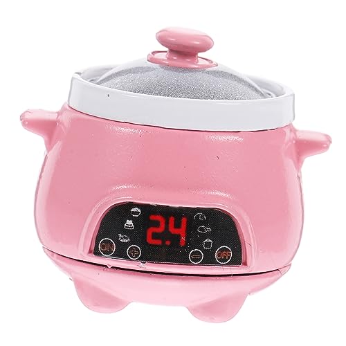 Vaguelly Kochspiel in Der Küche Miniatur-szenenmodell Modell Reiskocher Mini Reiskocher Kleines Elektroherd Puppenhaus- Wasserkocher- Möbel Legierung Rosa von Vaguelly