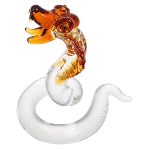 Vaguelly Königskobra-Ornament deko Figur Glasskulptur Schlangen-Kunst- Schlangenglasfigur Tierglasdekor Schlangenfigur aus Glas Miniatur Schlangenfigur Glashandwerk- von Vaguelly