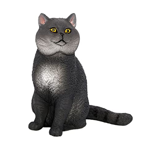 Vaguelly Kreative Katzenfigur Statue Realistische Simulation Figur Für Desktop Dekoration Kinderspielzeug Katzenschmuck Kurze Haare Schwarze Farbe von Vaguelly
