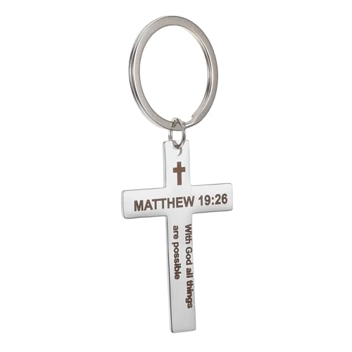 Vaguelly Edelstahl-kreuz-schlüsselanhänger Für Männer Und Frauen Lustiger Religiöser Taschenanhänger Einzigartiges Design Schlüsselhalter Für Schultasche Elegant Vaguelly Edelstahl-kreuz-schlüsselanhänger Für Männer Und Frauen Lustiger Religiöser Taschenanhänger Einzigartiges Design Schlüsselhalter Für Schultasche Elegant von Vaguelly