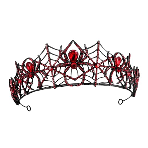 Vaguelly Krone Haarschmuck Halloween Kopfbedeckung Halloween Spinnennetz Haarband Spinnennetz Haarreifen Tiara Kopfbedeckung Tiara Krone Cosplay Kopfschmuck Mittelalter Kostüm Damen von Vaguelly
