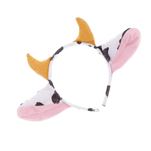 Vaguelly Kuh Haarreif Mit Beweglichen Ohren Und Hörnern Lustiges Tierkopfband Für Kostümpartys Halloween Karneval Und Cosplay Weiches Und Bequemes Accessoire Für Frauen Und von Vaguelly