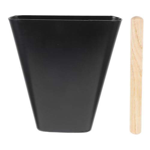 Vaguelly Kuhbellzubehör Kuhglocke Kuhbells Schlagzeug Cowbell-perkussion Kuhlärmmacher Kuhgell -musikinstrumente Cowbell Mit Drumstick Kuhbell Und Stock Schwarz Metall von Vaguelly