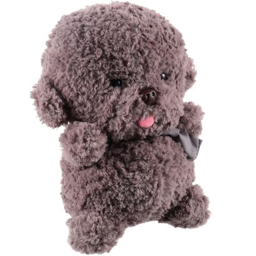 Vaguelly Kuscheltier Hund Adorabler Grauer Dog Plüschspielzeug für Welpen und Kleine Hunde Weiches und Langlebiges Haustier zur Beruhigung von Vaguelly