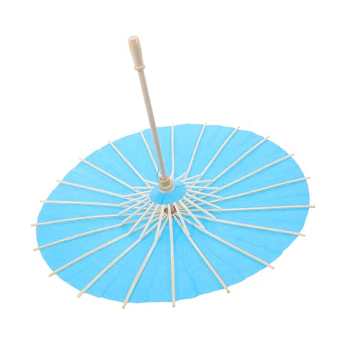Vaguelly Leere Ölpapierschirm DIY Handbemalt Durchmesser Blau Kreativprojekt Künstlerische Dekoration für Hochzeiten Partys und Asiatisches Geruchsneutral mit Holzstruktur von Vaguelly