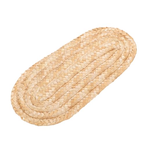 Vaguelly Lolita Strohhut Puppenaugen Dekoration Hut Foto Requisiten Kleiner Hut Foto-Requisite Bastelhut Weben Entzückender Hutschmuck Kleine Hüte Puppenkopfbedeckung Mini-Hut-Modell Gras von Vaguelly