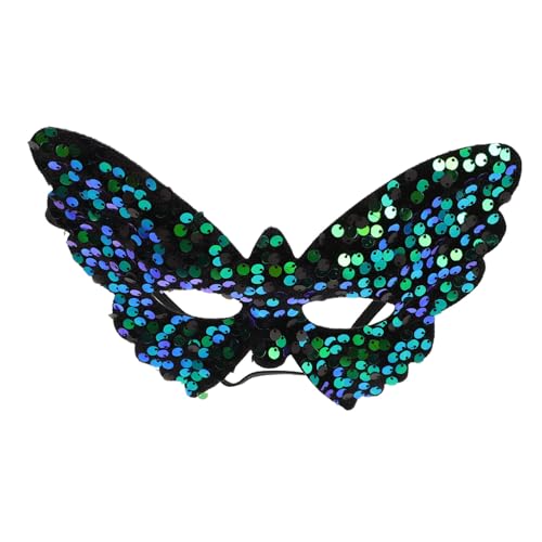 Vaguelly Maske Party Dekoration Halloween Schmetterling Hälfte LED Pailletten Green von Vaguelly