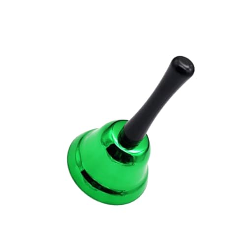 Vaguelly Metal Handglocke Grün Ergonomischer Griff Leichtes Robustes Hand Percussion Instrument Geeignet für Schule Zuhause Partys Poliertes Tragbares Musikinstrument von Vaguelly