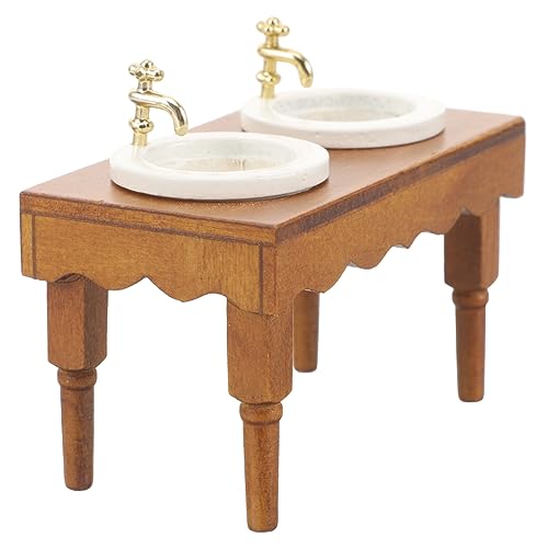 Vaguelly Mini Badezimmermöbel Miniatur Waschbecken Kleines Waschbecken Puppenhaus Waschbecken Puppenhaus Badezimmer 112 Puppenbadezimmer Realistisches Mini Waschbecken Puppenhaus von Vaguelly
