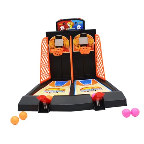 Vaguelly Mini Basketballspielzeug Doppelspieler Tisch Basketballkorb aus Kunststoff Fingerwurfspiel für Erwachsene Interaktives Eltern Junge Mädchen Sportspiel Koordination und Kreativität von Vaguelly