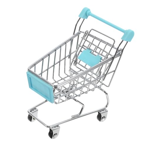 Vaguelly Mini Einkaufswagen Für Handwagen Im Miniaturformat Ideal Für Puppenhaus Dekoration Und Kreatives Kleiner Supermarkt Einkaufswagen Hellblau von Vaguelly