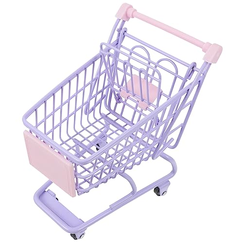 Vaguelly Mini-Einkaufswagen Kleiner Einkaufswagen Einkaufstasche mit Rollen kühlkorb einkaufskorb für Einkaufswagen- Einkaufswagen Legierung Lavender von Vaguelly