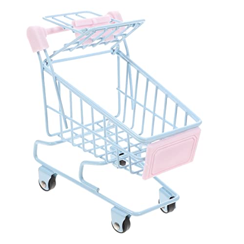 Vaguelly Mini Einkaufswagen Kleiner Trolley zur Desktop Aufbewahrung und Fotorequisiten für Dekoration und Organisation von Kleinen Gegenständen von Vaguelly