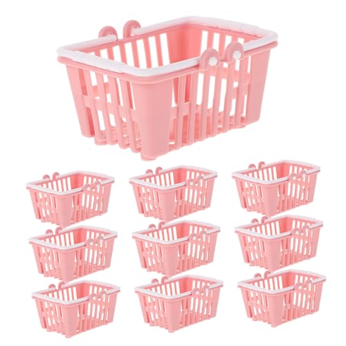 Vaguelly Pädagogische Mini-einkaufskörbe 10-teiliges Spielzeugkörbchen Mit Griffen Puppenhaus-Requisiten Rollenspiel-einkaufsspielzeug-Set von Vaguelly