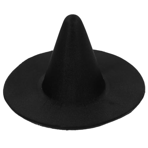 Vaguelly Mini Halloween Hexenhut aus Schwarzem Satin Handgefertigt Leichter Mini Hut für Puppen und Kleine Haustiere als Party und DIY Dekoration Liebevolles Accessoire für Puppenbedarf von Vaguelly