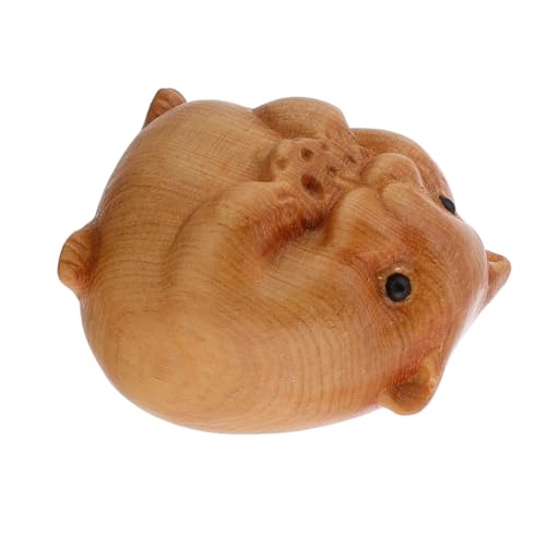 Vaguelly Mini Hamster Holzfigur Handgeschnitzte Tierstatue Für Dekoration Sammlerstück Aus Natürlichem Holz Für Hamsterliebhaber von Vaguelly
