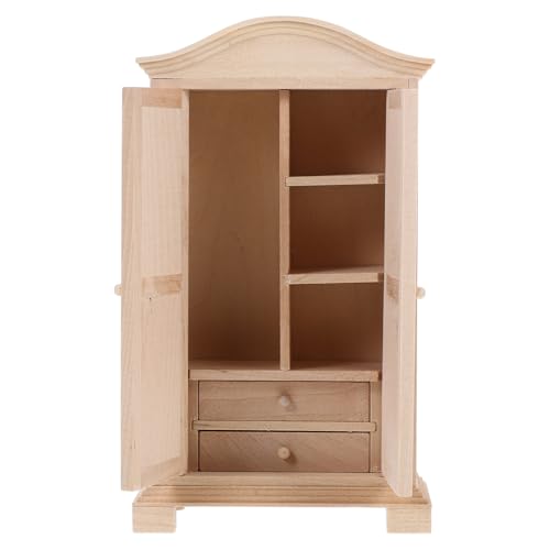 Vaguelly Mini-Kleiderschrank-Ornamente Miniaturpuppen wiedergeboren Auto Miniaturen Mini-Hausbausatz Es für holzschrank puppenstubenmöbel Miniatur-Schrankmodell Schlafzimmer-Puppenhausmöbel von Vaguelly