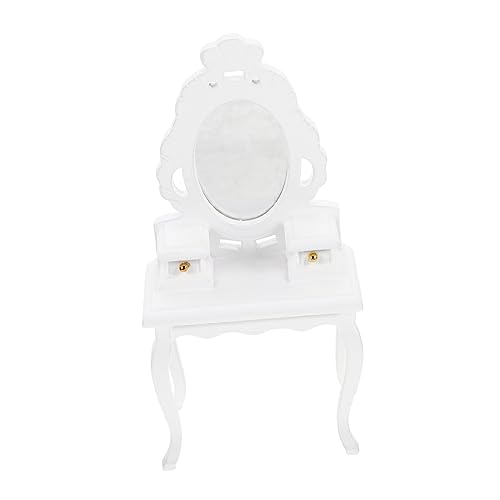 Vaguelly Mini Kommode Frisiertisch Frisiertisch Schreibtisch Puppenhausmöbel Frisiertischbank Miniatur Frisiertisch Kleines Modell Frisiertisch Schreibtisch Dekoration Fotografie von Vaguelly