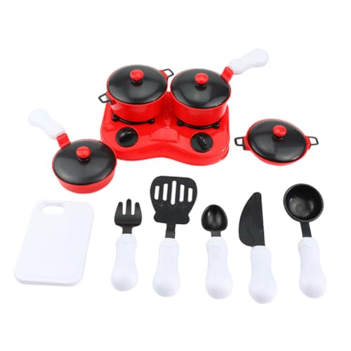 Vaguelly Mini Küchen Spielzeugset Kochset aus Robustem Material Pädagogisches Rollenspiel mit Realistischem Induktionsherd Farbiges Mini Küchengeräte Set für Fantasievolles Kochen und von Vaguelly