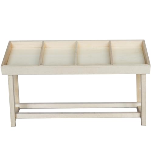 Vaguelly Mini-Möbel für kinderspielzeug Geschenkidee mikrowe Puppe Bausatz nachgeahmte Minimöbel Miniaturen Kindermöbel Mini-Rack hölzern Khaki von Vaguelly