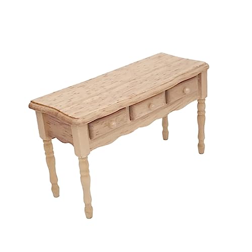Vaguelly Mini Schreibtisch Dekoration Puppenhaus Küchentisch Mini Puppenhaus Tisch Basteln Puppenhaus Möbel Mini Schreibtische Schreibtisch Tisch Puppenmöbel Miniatur Modell Mini von Vaguelly