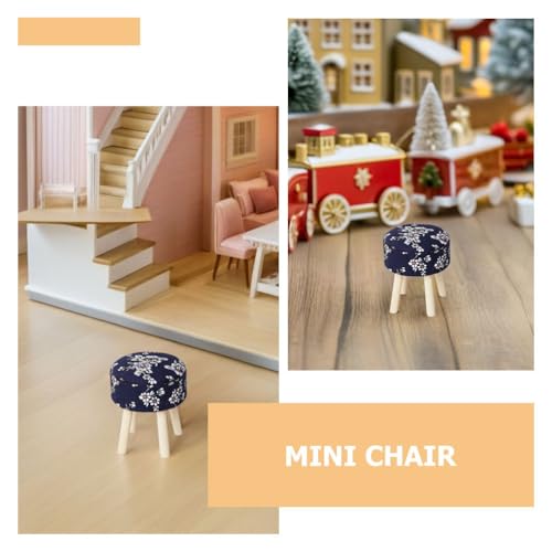 Vaguelly Mini-Stuhl: 1:12 Puppenhaus Mini-Möbel Runder Barhocker - Miniatur-Puppenhaushocker für Wohnzimmerküche & Sammler von Vaguelly