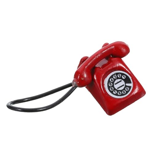 Vaguelly Mini Vintage Telefon Modell für Puppenhaus Deko Realistisches Spielzeugtelefon für Kreative Rollenspiele und Miniatur Landschaften von Vaguelly