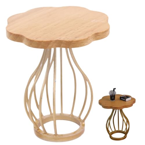 Vaguelly Mini-couchtisch Ende Klein Miniatur Möbel Mini-beistelltische Zum Basteln Winziger Beistelltisch Mini-Tisch Modell Teetisch Aus Holz Puppenteetisch Legierung Brown von Vaguelly