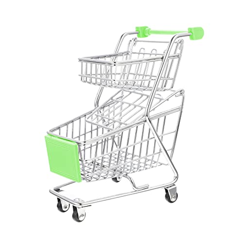 Vaguelly Mini-einkaufswagen Räder Für Einkaufswagen Mini-supermarkt-handwagen Miniwagen Faltbarer Trolley Miniatur Einkaufswagen Für Kindertrolley Puppenbuggy Auto Legierung Green von Vaguelly